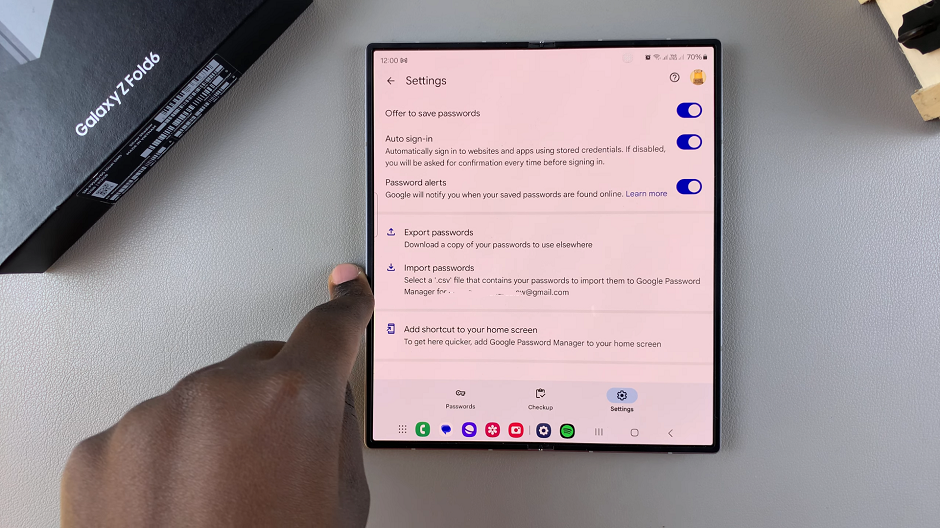 How To Import Passwords Using Google Password Manager On Galaxy Z Fold 6