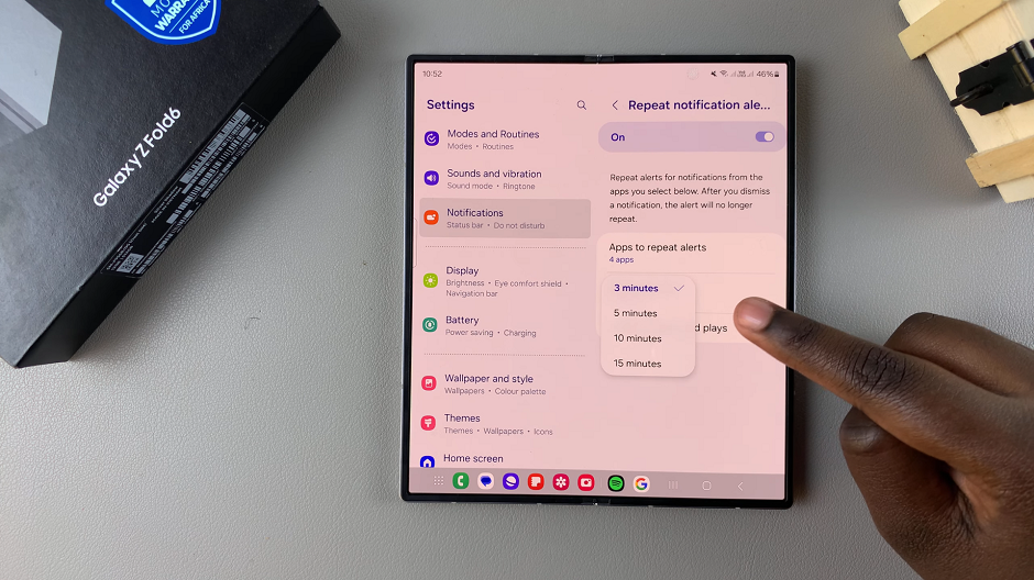 How To Set Notification Reminders Interval On Galaxy Z Fold 6