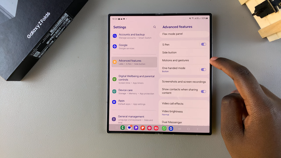 Motions and Gestures On Galaxy Z Fold 6