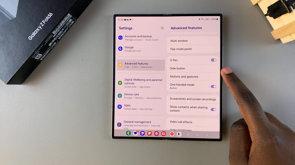 Motions and Gestures On Galaxy Z Fold 6