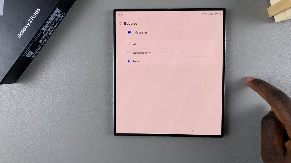 Disable Text Message Notification Bubbles On Galaxy Z Fold 6