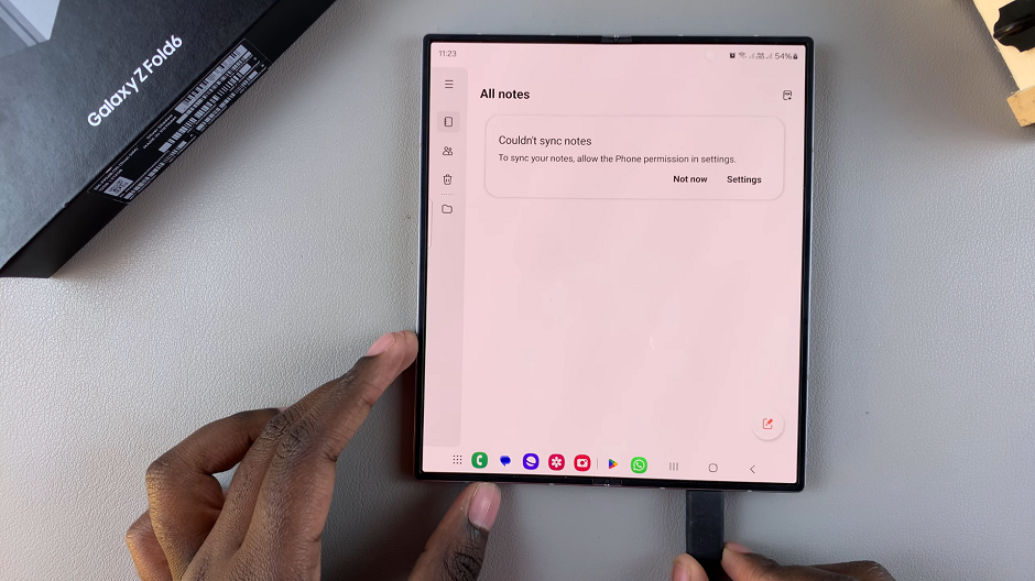 Samsung Notes On Samsung Galaxy Z Fold 6