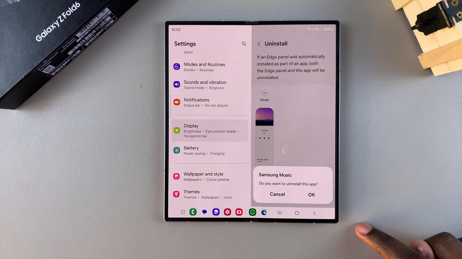 Uninstall Edge Panels On Samsung Galaxy Z Fold 6