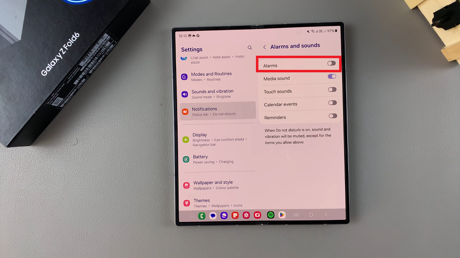 How To Disable Alarms In 'Do Not Disturb' Mode On Galaxy Z Fold 6