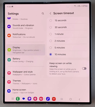 Enable / Disable 'Keep Screen On While Viewing' On Your Galaxy Z Fold 6