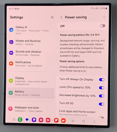 How To Turn Power Saving Mode OFF On Galaxy Z Fold 6