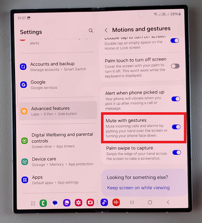 How To Enable Mute With Gestures On Galaxy Z Fold 6