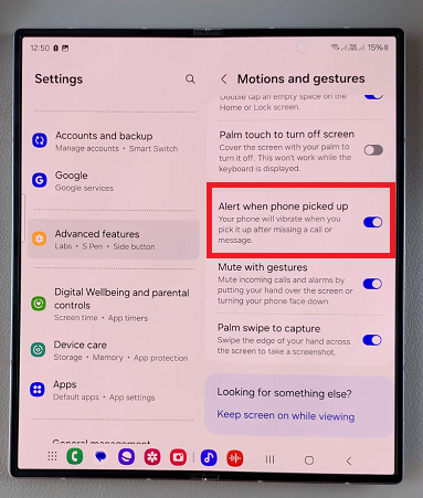 How To Enable 'Alert When Phone Is Picked Up' On Galaxy Z Fold 6