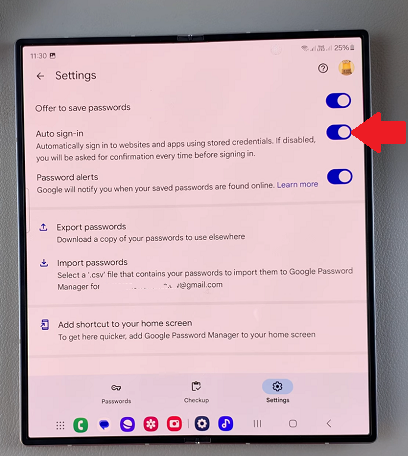 How To Enable 'Sign In Automatically Into Websites' On Galaxy Z Fold 6