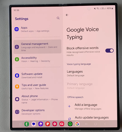 How To Enable/Disable 'Block Offensive Words' For Google Voice Typing On Galaxy Z Fold 6