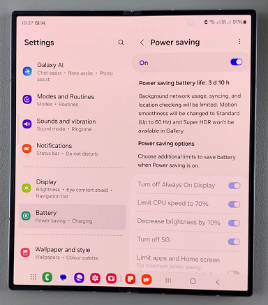 How To Turn Power Saving Mode ON On Galaxy Z Fold 6