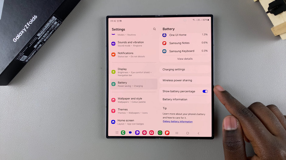 How To Show Battery Percentage On Galaxy Z Fold 6