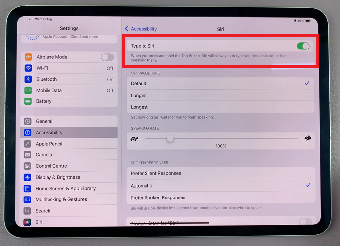 How To Enable Type To Siri On iPad