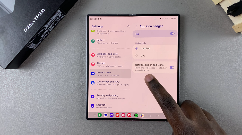 How To Enable Long Press App Icon To See Notifications On Galaxy Z Fold 6