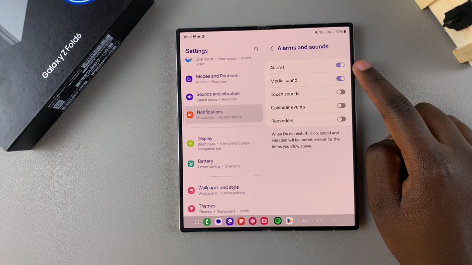 How To Enable Alarms In 'Do Not Disturb' Mode On Galaxy Z Fold 6