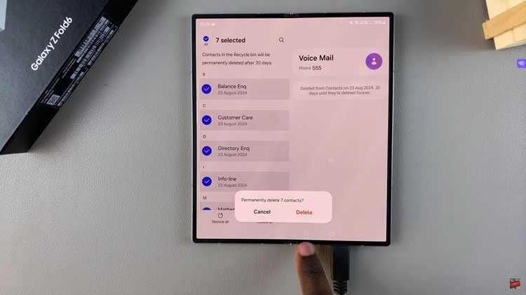 Permanently Delete Contacts On Samsung Galaxy Z Fold 6