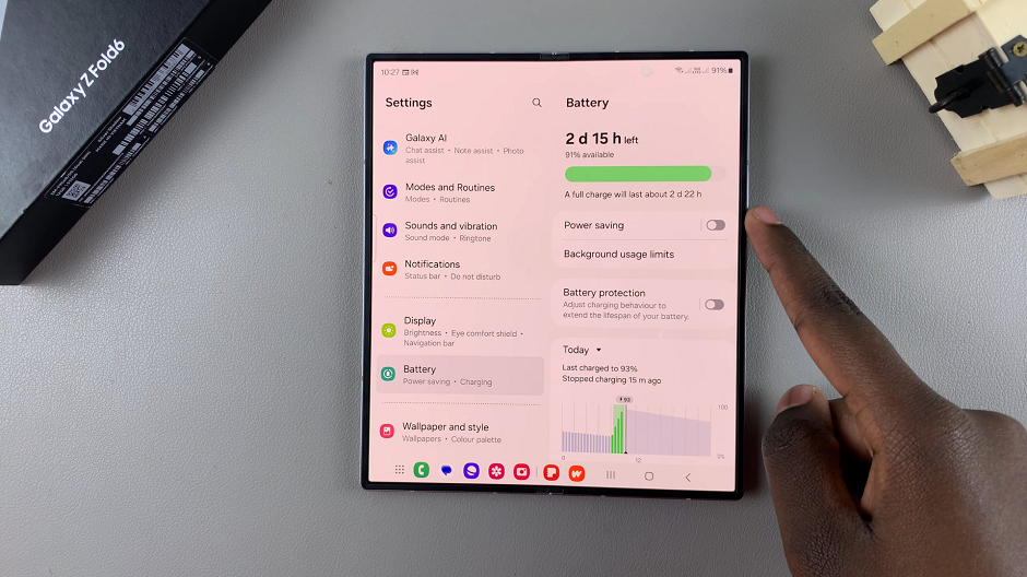 Power Saving Mode On Galaxy Z Fold 6