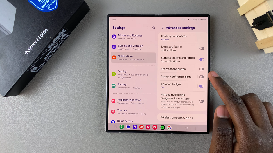 Repeat Notification Alerts On Galaxy Z Fold 6