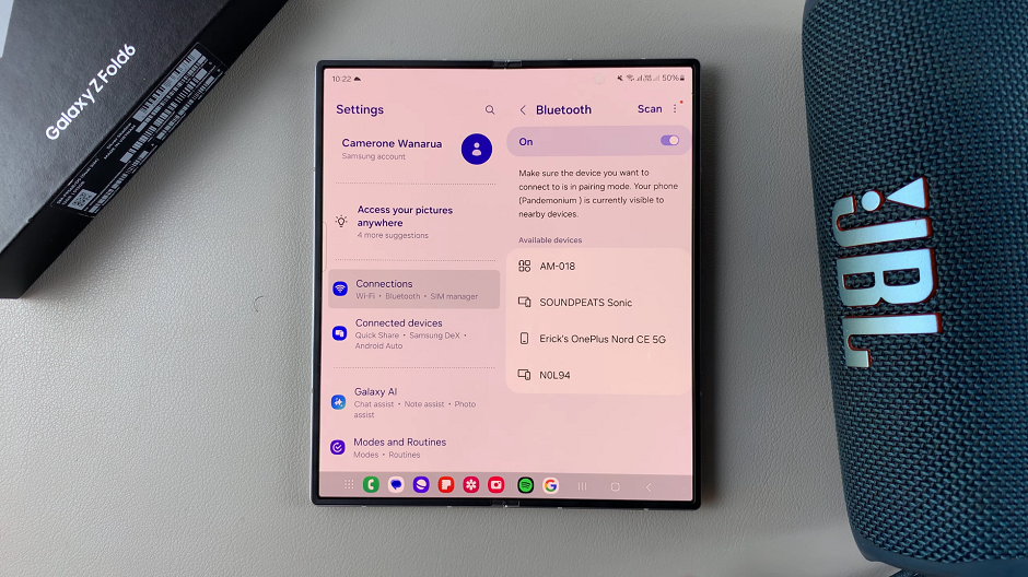 Unpair Bluetooth Devices On Samsung Galaxy Z Fold 6