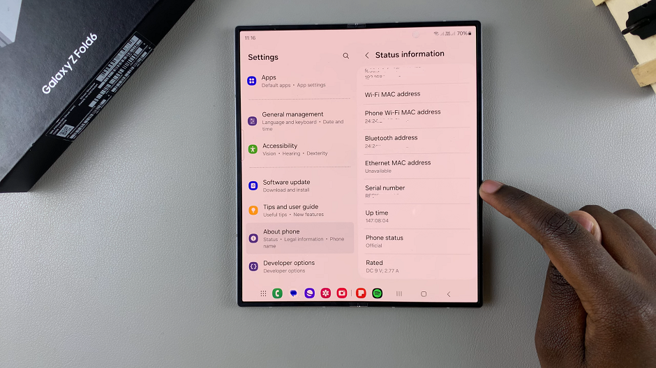 Find Serial Number On Galaxy Z Fold 6