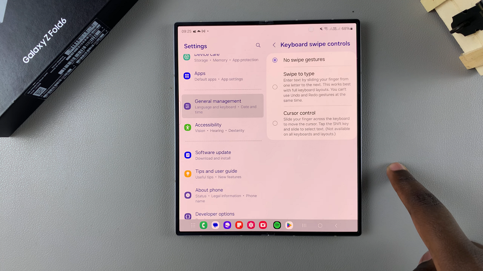 Enable 'Swipe To Type' On Keyboard Of Galaxy Z Fold 6