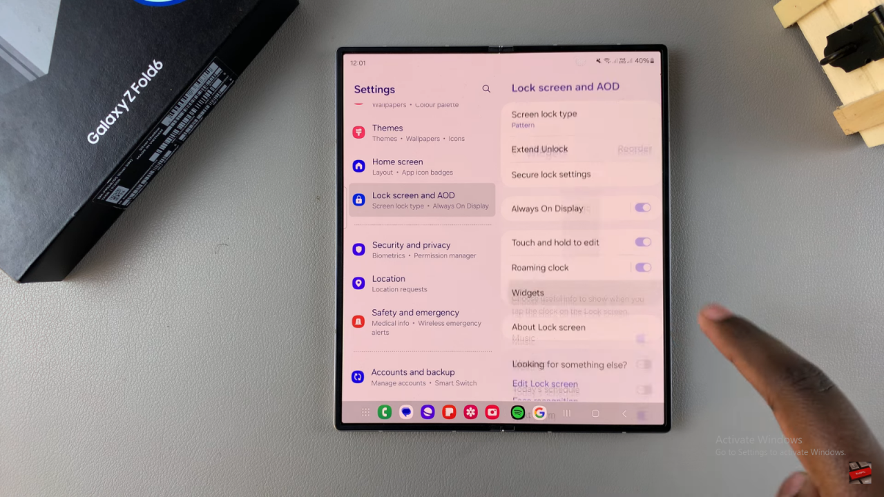 Enable Weather Widget On Lock Screen Of Galaxy Z Fold 6