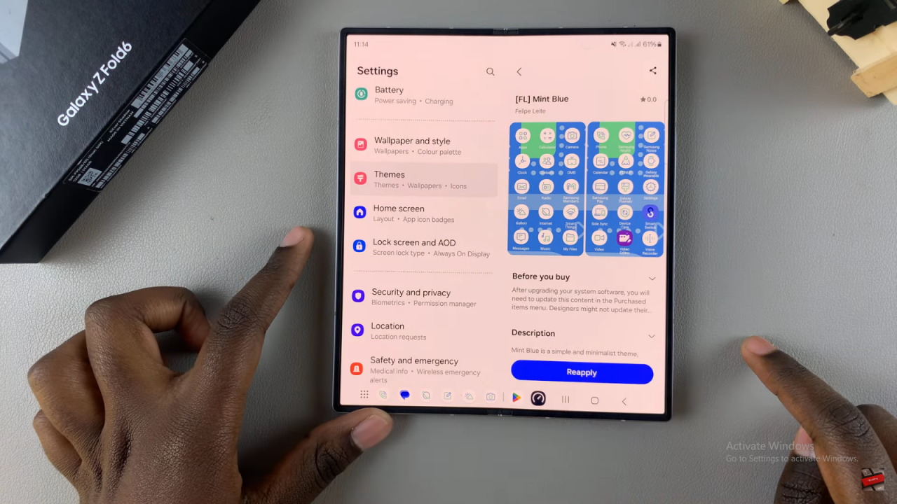 Revert To Default Icons On Samsung Galaxy Z Fold 6