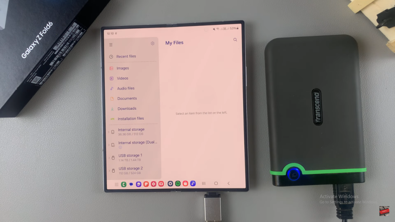 Transfer Files From External Hard Disk To Samsung Galaxy Z Fold 6