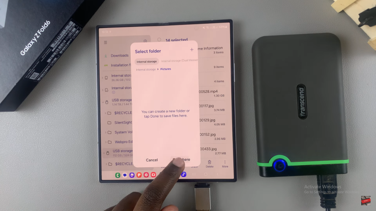 Transfer Files From External Hard Disk To Samsung Galaxy Z Fold 6