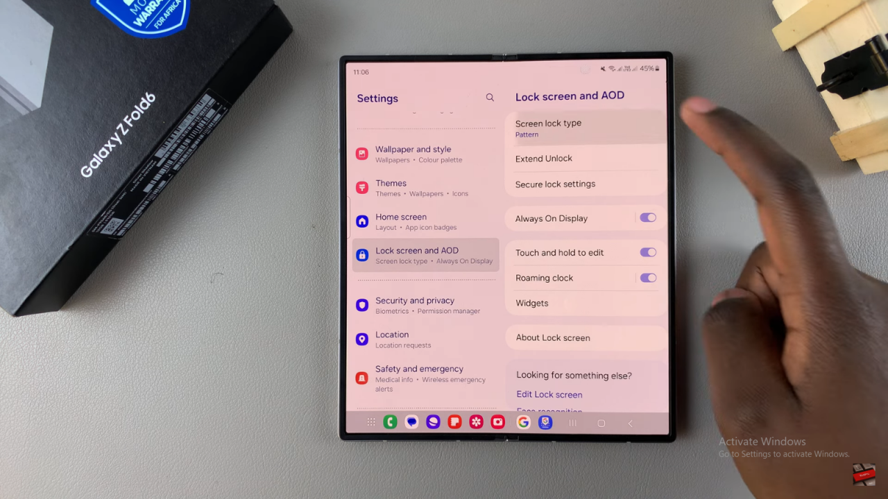 Set The Time For Auto Lock When Screen Turns Off On Samsung Galaxy Z Fold 6