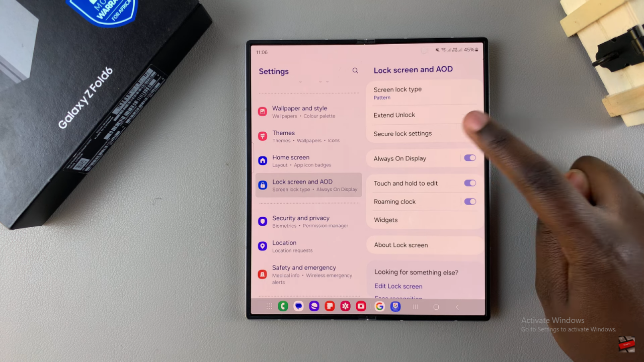 Set The Time For Auto Lock When Screen Turns Off On Samsung Galaxy Z Fold 6