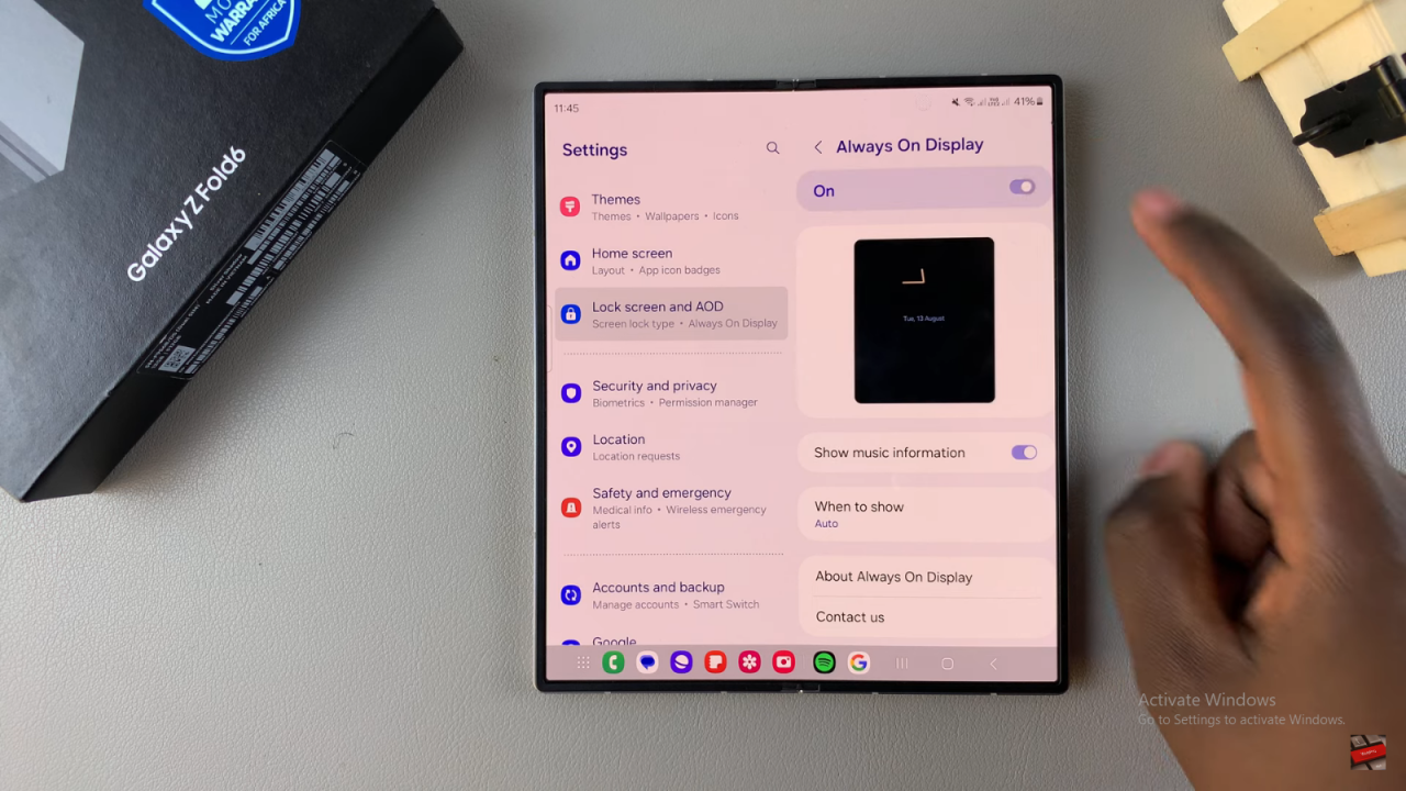  Set Always On Display To Show New Notifications On Samsung Galaxy Z Fold 6