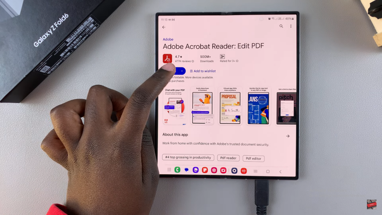 Install Adobe Acrobat Reader On Samsung Galaxy Z Fold 6