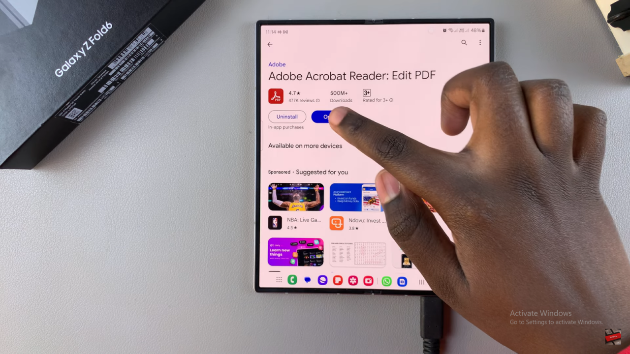 Install Adobe Acrobat Reader On Samsung Galaxy Z Fold 6