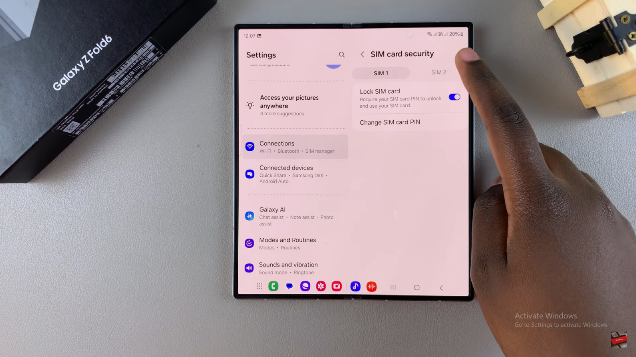 Change SIM PIN On Samsung Galaxy Z Fold 6