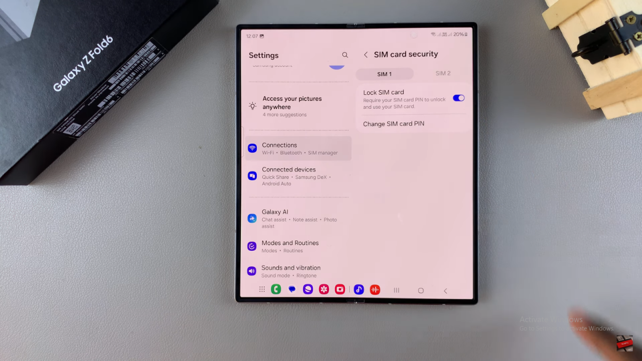 Change SIM PIN On Samsung Galaxy Z Fold 6