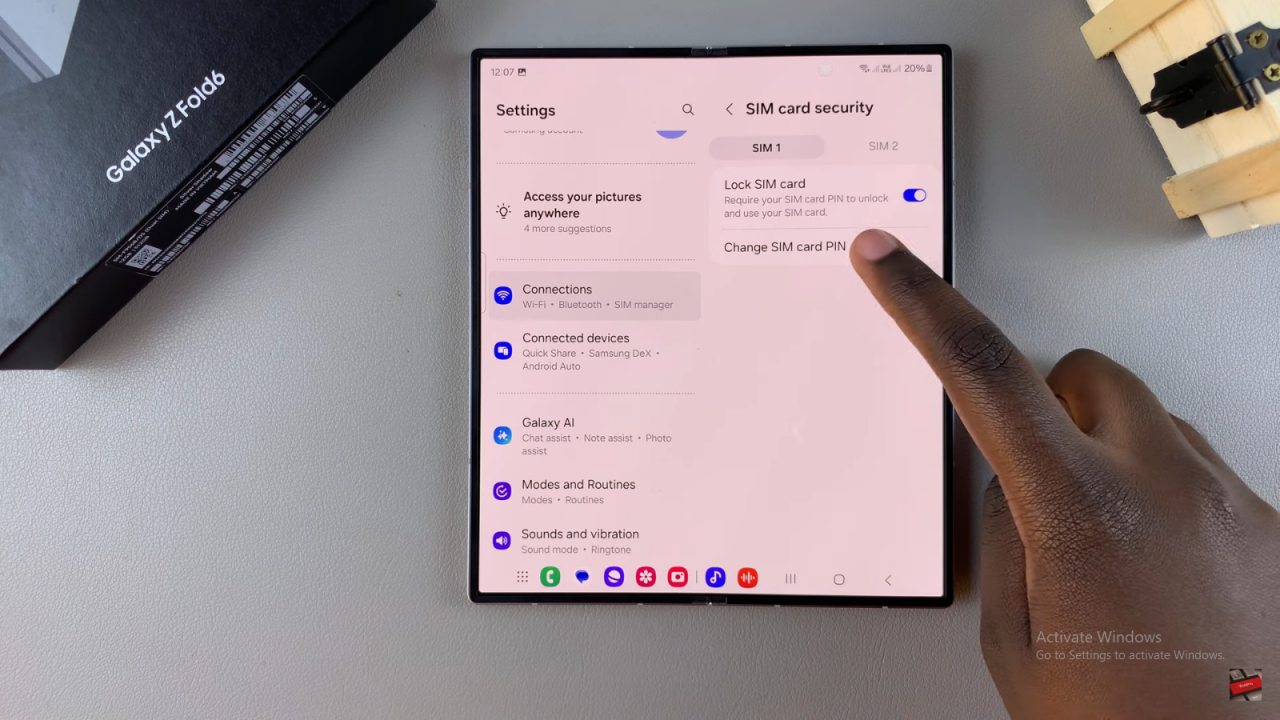 Change SIM PIN On Samsung Galaxy Z Fold 6