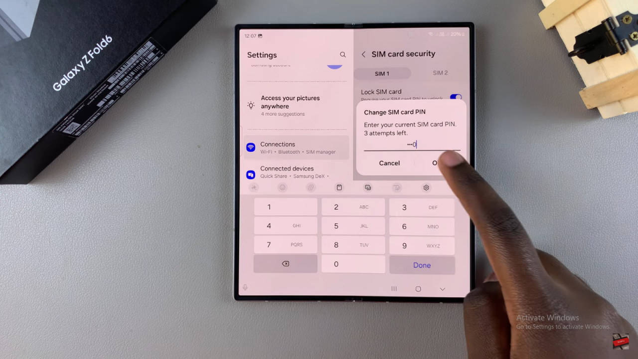 Change SIM PIN On Samsung Galaxy Z Fold 6