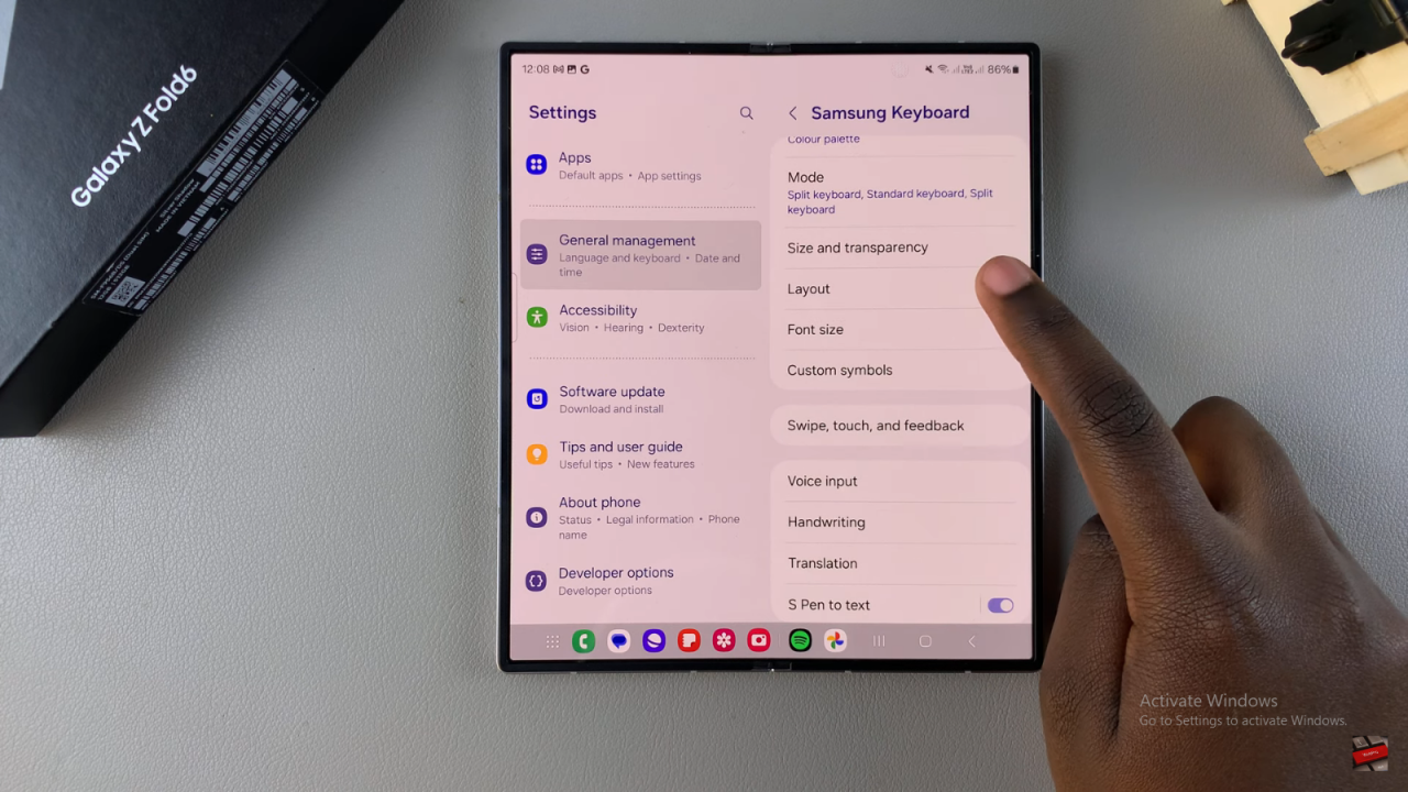 Customize Keyboard Layout On Samsung Galaxy Z Fold 6