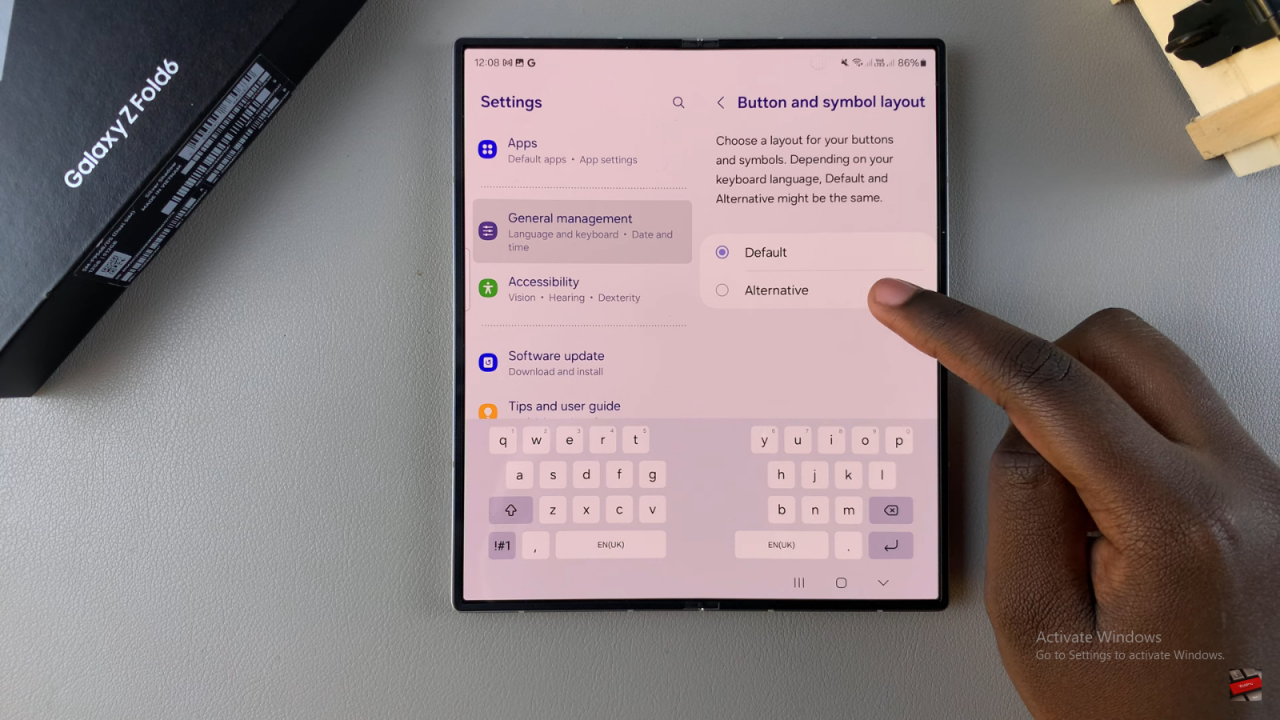 Customize Keyboard Layout On Samsung Galaxy Z Fold 6