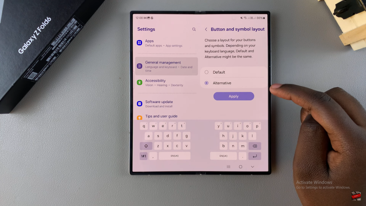 Customize Keyboard Layout On Samsung Galaxy Z Fold 6