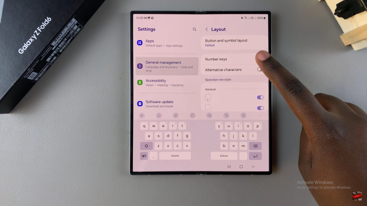 Customize Keyboard Layout On Samsung Galaxy Z Fold 6