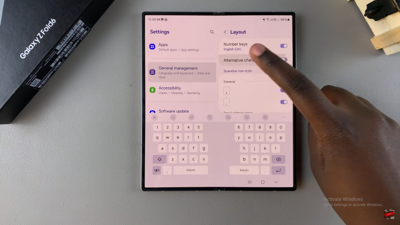 Customize Keyboard Layout On Samsung Galaxy Z Fold 6