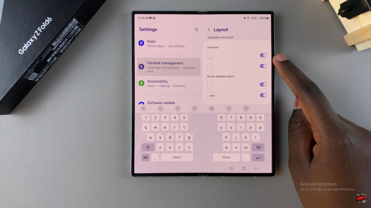 Customize Keyboard Layout On Samsung Galaxy Z Fold 6