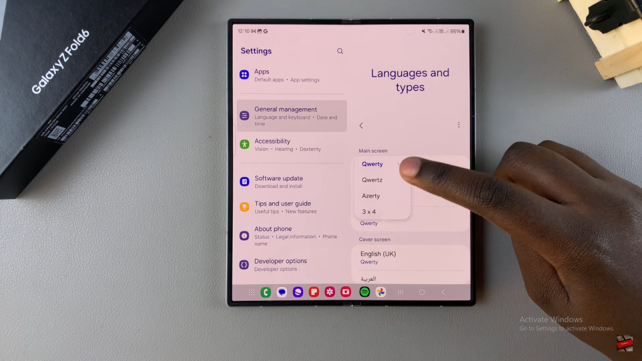 Customize Keyboard Layout On Samsung Galaxy Z Fold 6