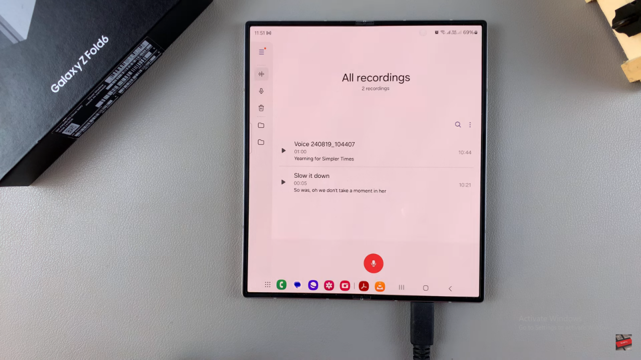 Change Recording Quality in Samsung Galaxy Z Fold 6 Voice Recorder