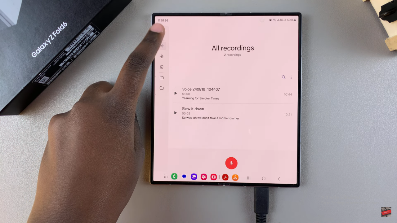 Change Recording Quality in Samsung Galaxy Z Fold 6 Voice Recorder