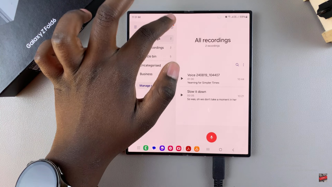 Change Recording Quality in Samsung Galaxy Z Fold 6 Voice Recorder