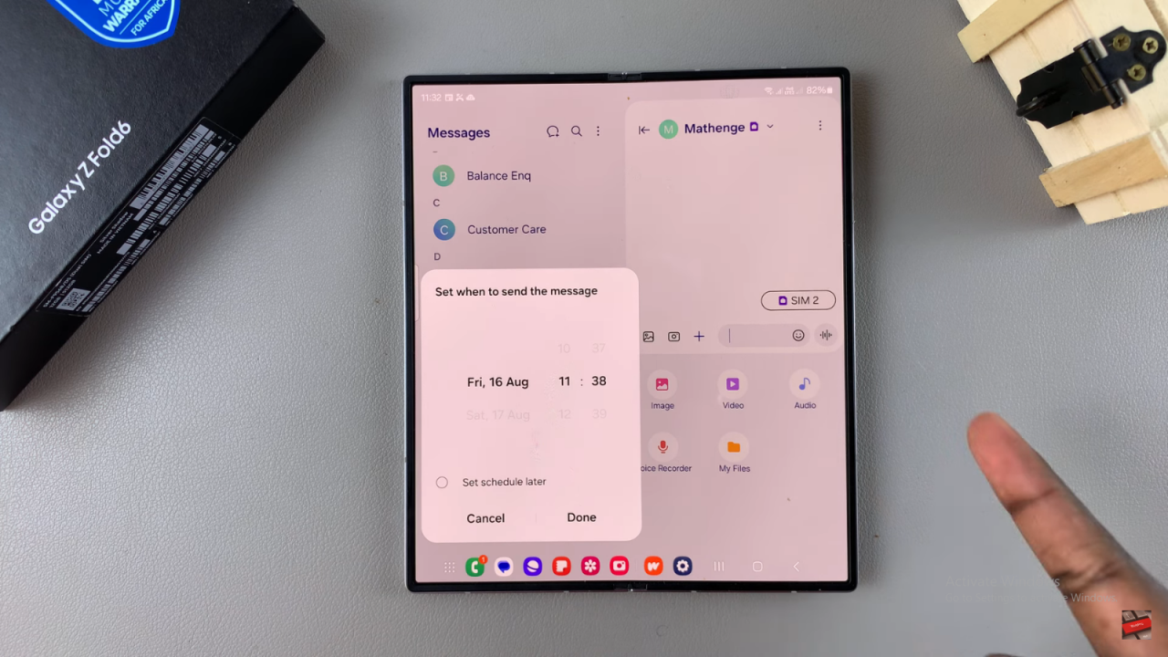 Schedule Text Messages In Samsung Galaxy Z Fold 6