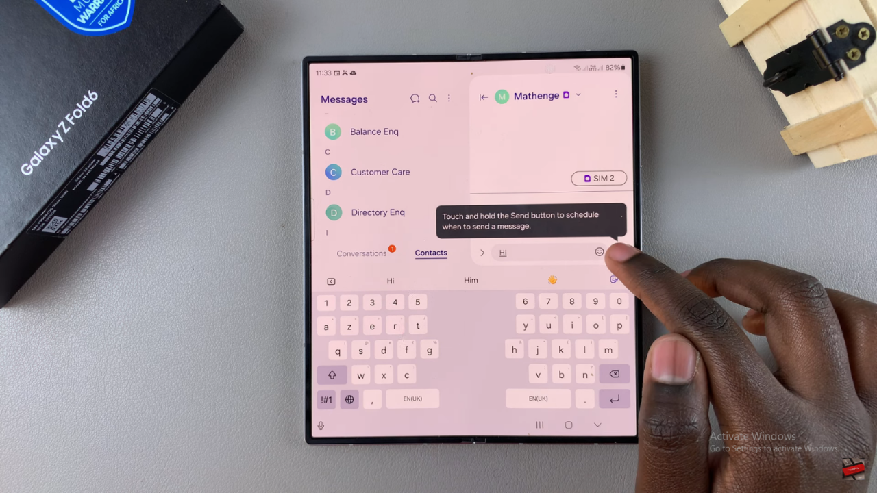 Schedule Text Messages In Samsung Galaxy Z Fold 6